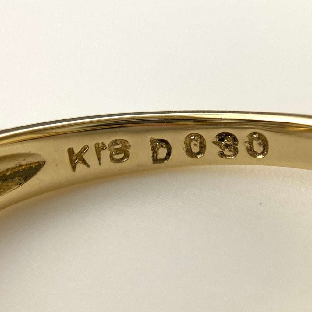メレダイヤ デザインリング YG イエローゴールド プラチナ 指輪 リング 10.5号 K18 Pt850 ダイヤモンド レディース 【中古】nbjwl