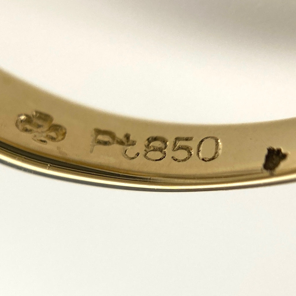 メレダイヤ デザインリング YG イエローゴールド プラチナ 指輪 リング 10.5号 K18 Pt850 ダイヤモンド レディース 【中古】nbjwl