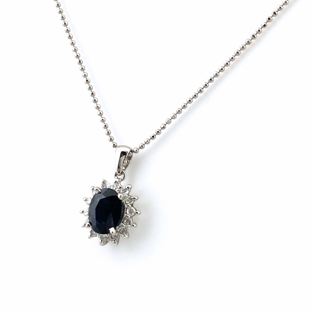 【在庫一掃】 サファイア デザインネックレス プラチナ ペンダント メレダイヤ ダイヤモンド ネックレス Pt900 Pt850 サファイア レディース 【中古】nbjwl