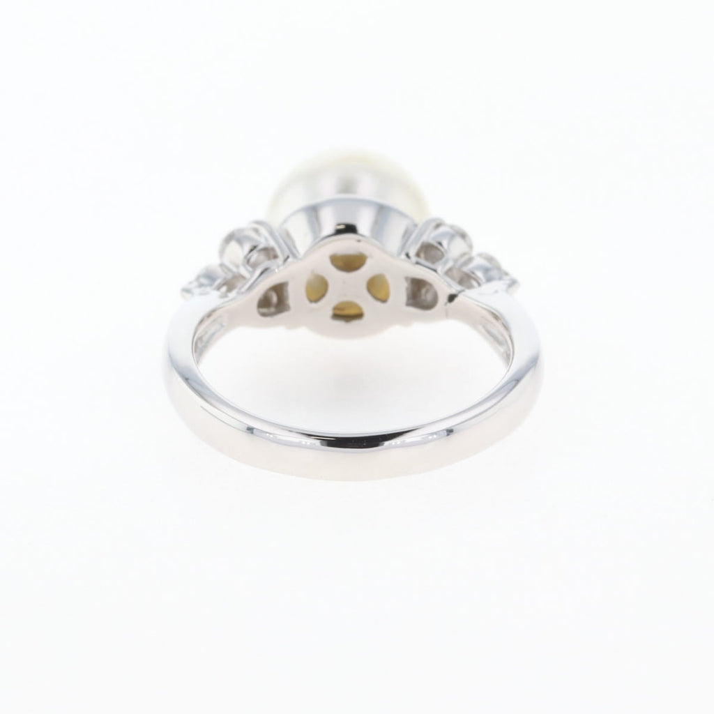 パール デザインリング プラチナ 指輪 メレダイヤ 真珠 リング 11号 Pt900 パール ダイヤモンド レディース 【中古】nbjwl
