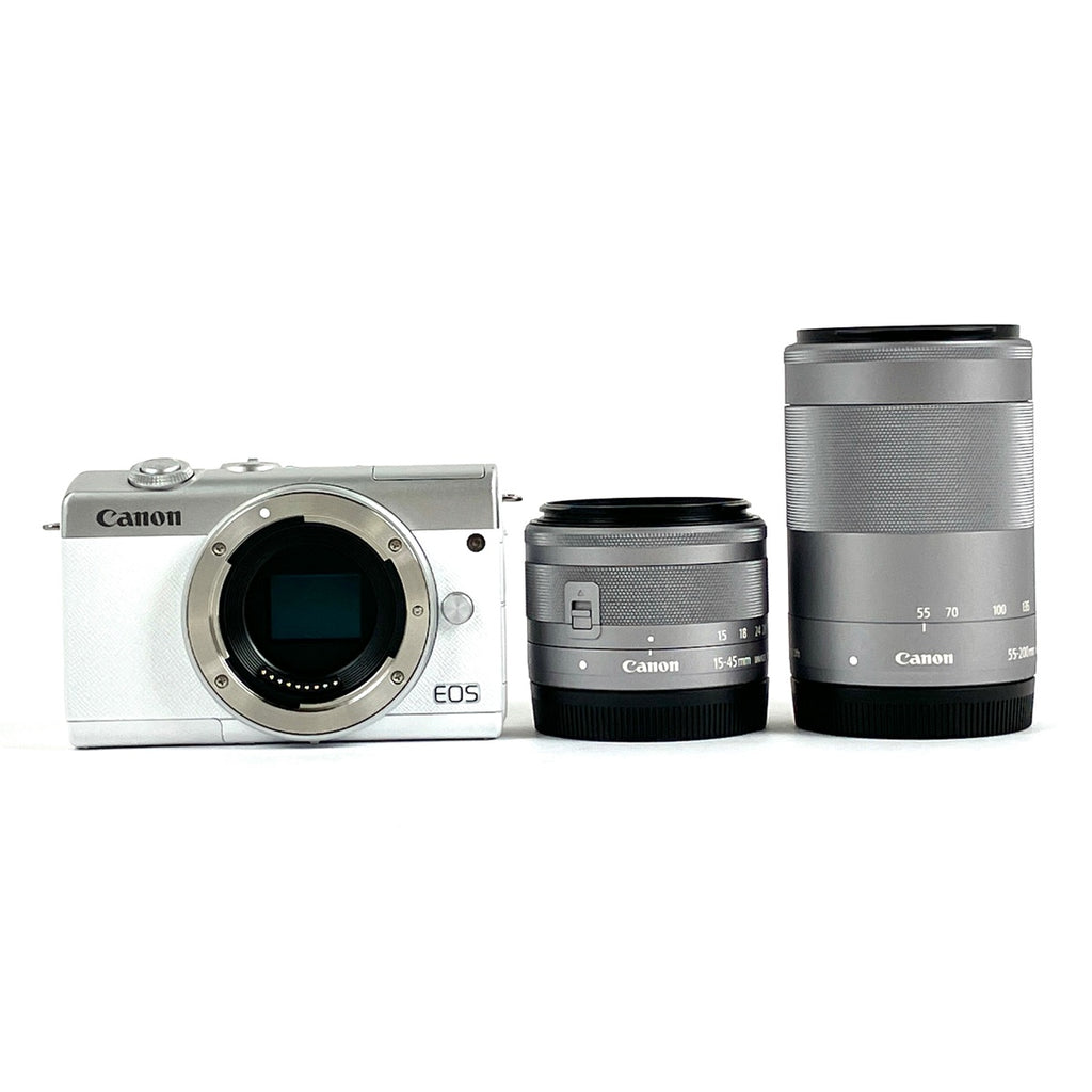 キヤノン Canon EOS M200 ダブルズームキット ホワイト デジタル ミラーレス 一眼カメラ 【中古】cambb