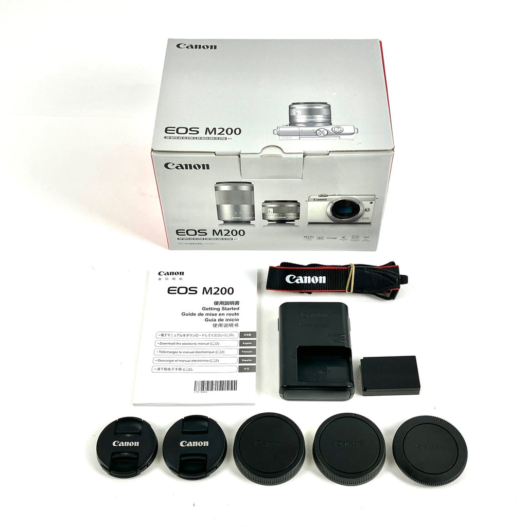 キヤノン Canon EOS M200 ダブルズームキット ホワイト デジタル ミラーレス 一眼カメラ 【中古】cambb