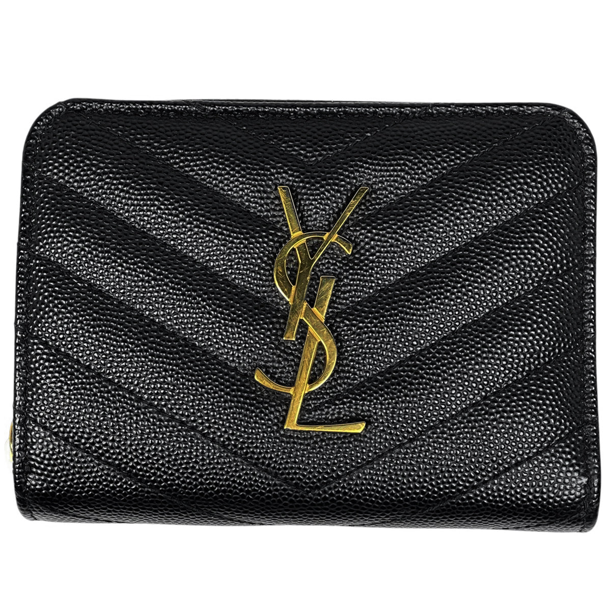 バイセル公式】イヴ・サンローラン モノグラム コンパクト ジップ