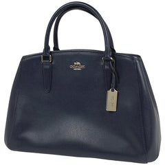 コーチ ロゴ ハンドバッグ 2WAY ショルダーバッグ ハンドバッグ レザー ネイビー F55976 レディース 【中古】brbag