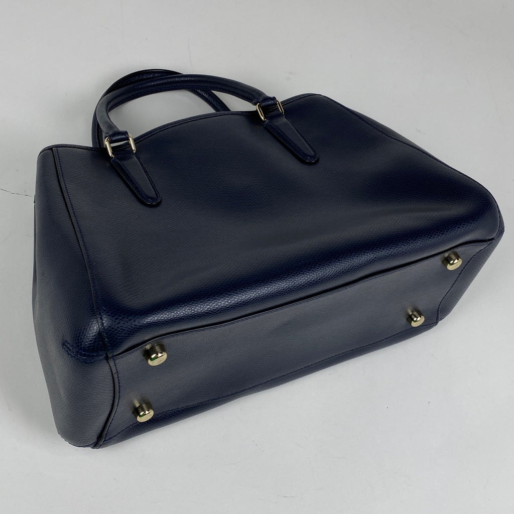 コーチ ロゴ ハンドバッグ 2WAY ショルダーバッグ ハンドバッグ レザー ネイビー F55976 レディース 【中古】brbag