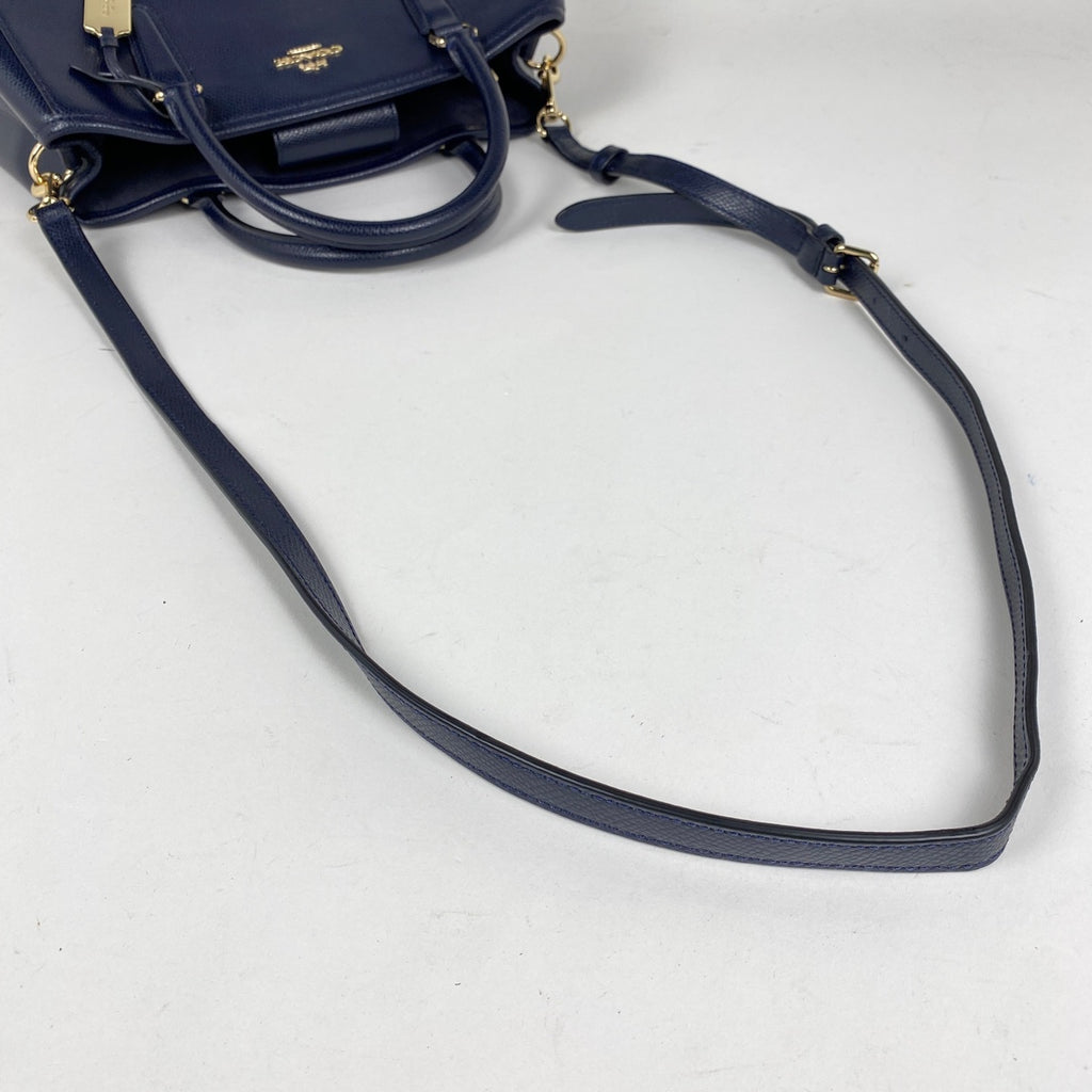 コーチ ロゴ ハンドバッグ 2WAY ショルダーバッグ ハンドバッグ レザー ネイビー F55976 レディース 【中古】brbag