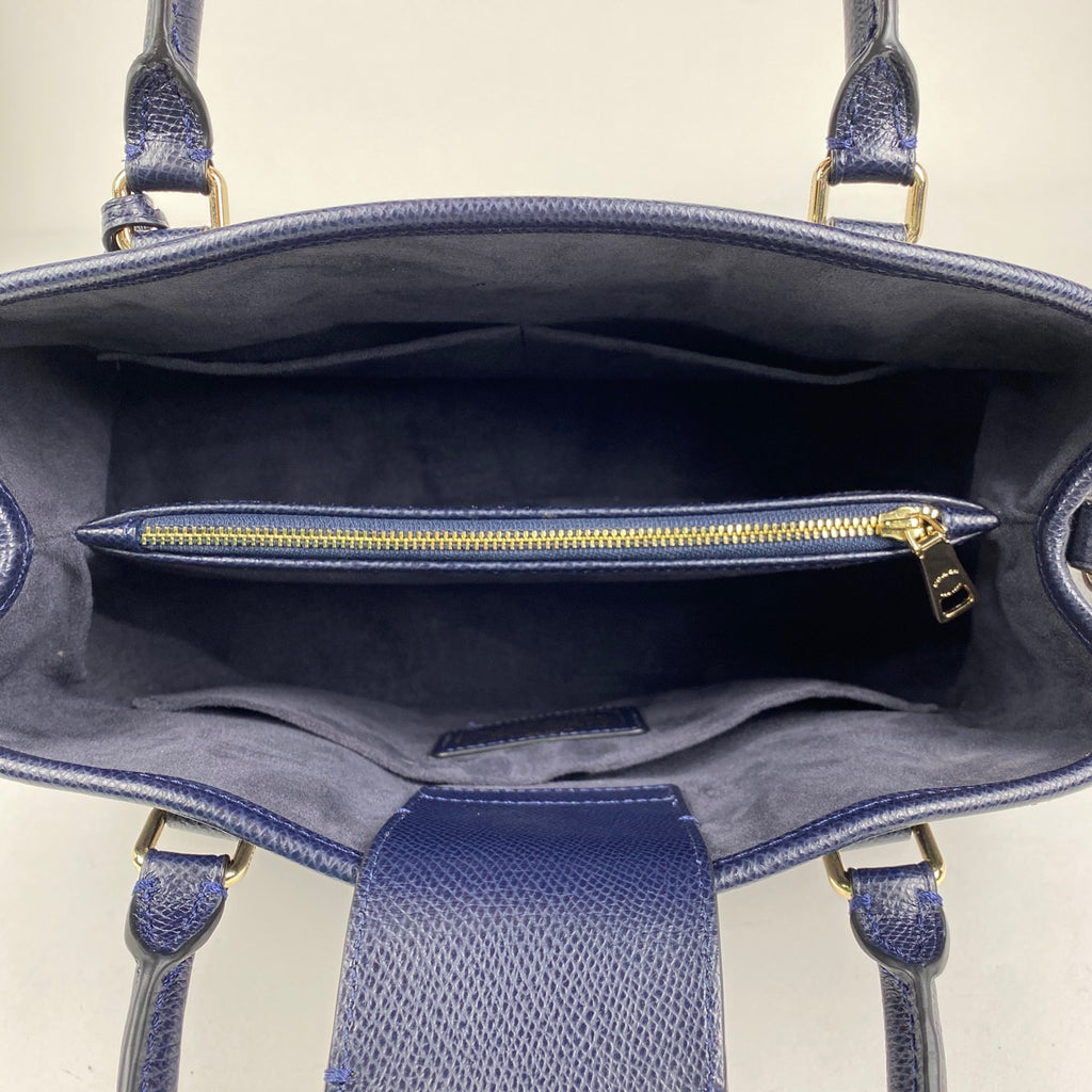 コーチ ロゴ ハンドバッグ 2WAY ショルダーバッグ ハンドバッグ レザー ネイビー F55976 レディース 【中古】brbag