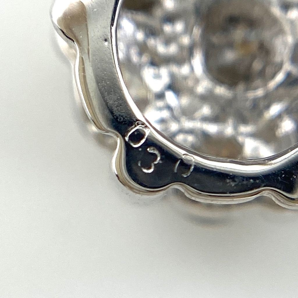 フラワーモチーフ デザインピアス WG ホワイトゴールド プラチナ メレダイヤ 花 ダイヤモンド ピアス K18 WG Pt900 レディース 【中古】nbjwl