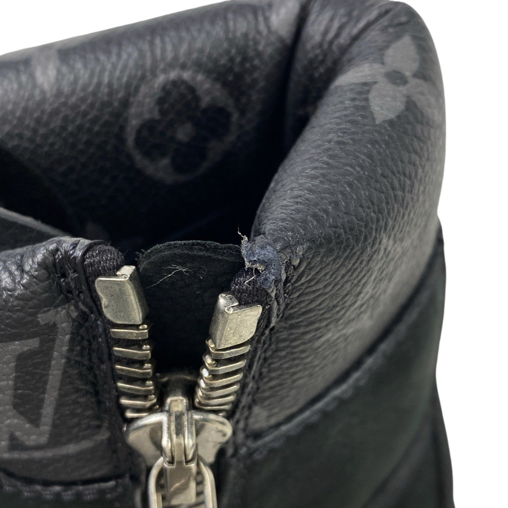 ルイ・ヴィトン 6インチ アンクル ブーツ Timberland モノグラムエクリプス サイドジップ 靴 ショートブーツ レザー ブラック メンズ 【中古】brapp
