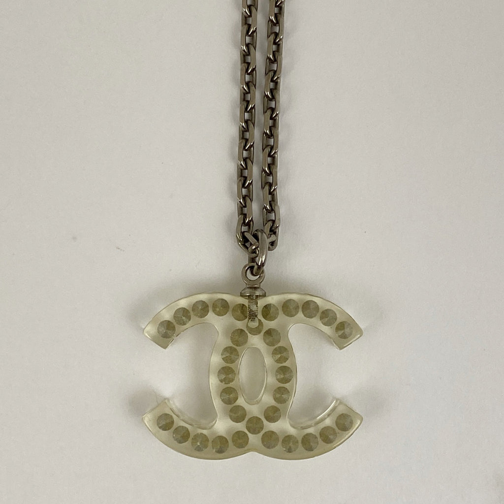シャネル ココマーク クリアストーン ネックレス シルバーメッキ シルバー レディース 【中古】bracc
