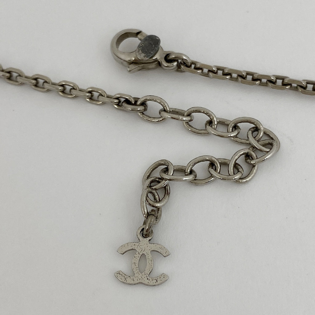 シャネル ココマーク クリアストーン ネックレス シルバーメッキ シルバー レディース 【中古】bracc