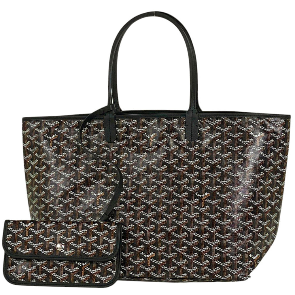 ゴヤール サン ルイ PM リバーシブル 肩掛け トートバッグ コーティングキャンバス ブラック レディース 【中古】 brbag