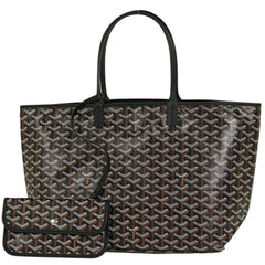 ゴヤール サン ルイ PM リバーシブル 肩掛け トートバッグ コーティングキャンバス ブラック レディース 【中古】 brbag
