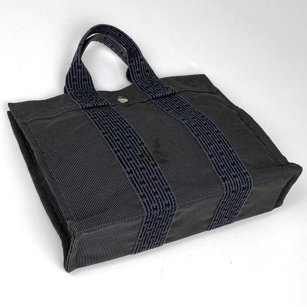 エルメス エールライン PM Hロゴ トートバッグ ハンドバッグ ナイロンキャンバス グレー レディース 【中古】brbag