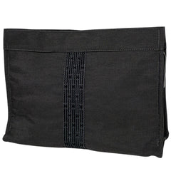 エルメス エールライン ポーチ MM クラッチバッグ セカンドバッグ 化粧ポーチ キャンバス グレー レディース 【中古】brbag