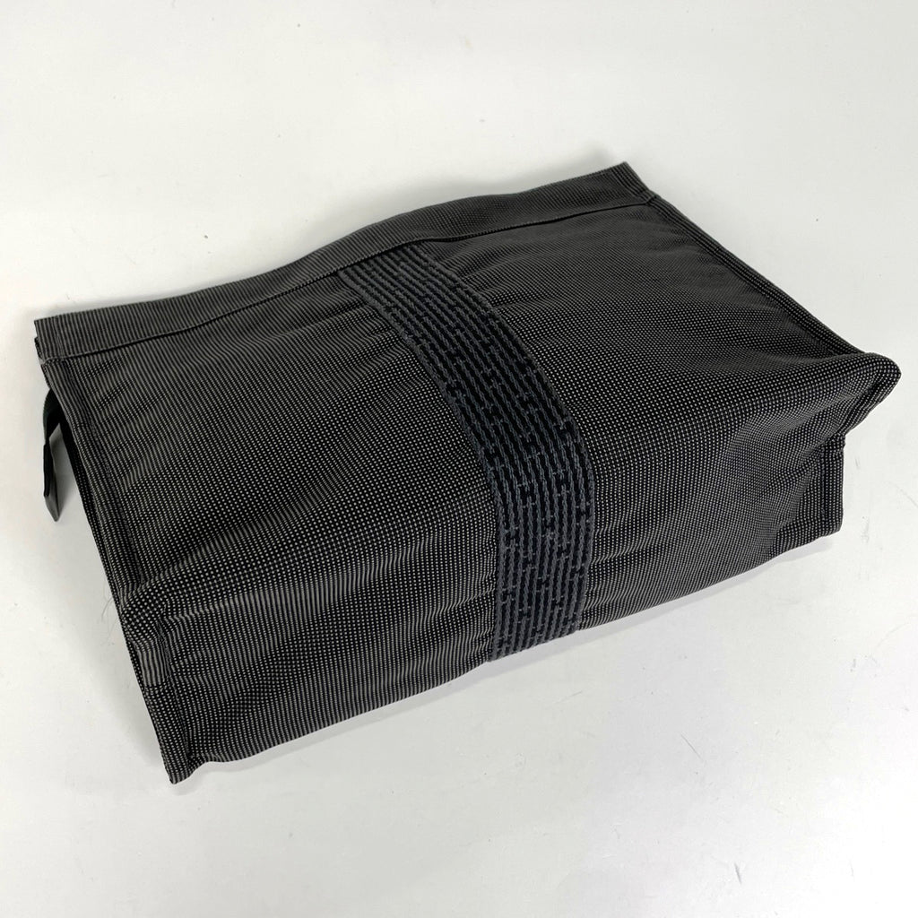 エルメス エールライン ポーチ MM クラッチバッグ セカンドバッグ 化粧ポーチ キャンバス グレー レディース 【中古】brbag
