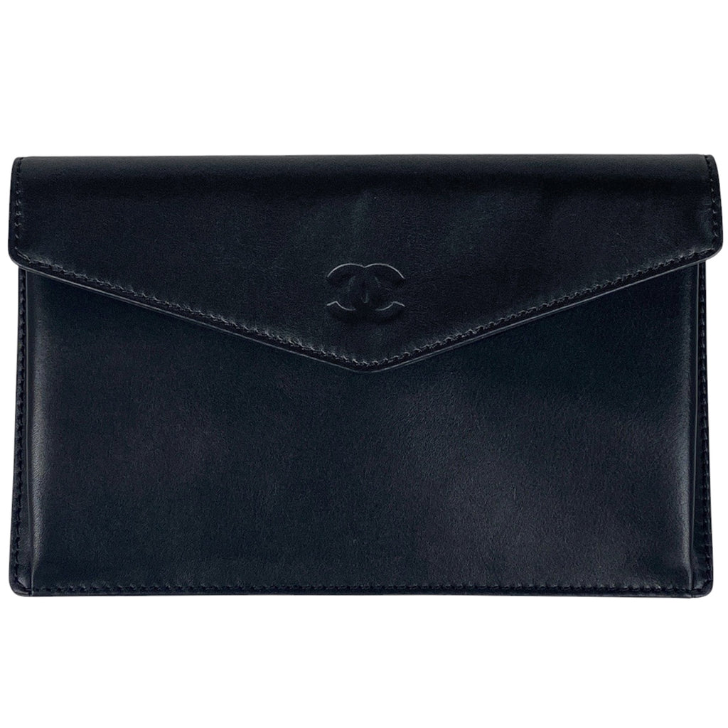 シャネル ココマーク クラッチバッグ ウォレット 財布 クラッチバッグ レザー ブラック レディース 【中古】brbag
