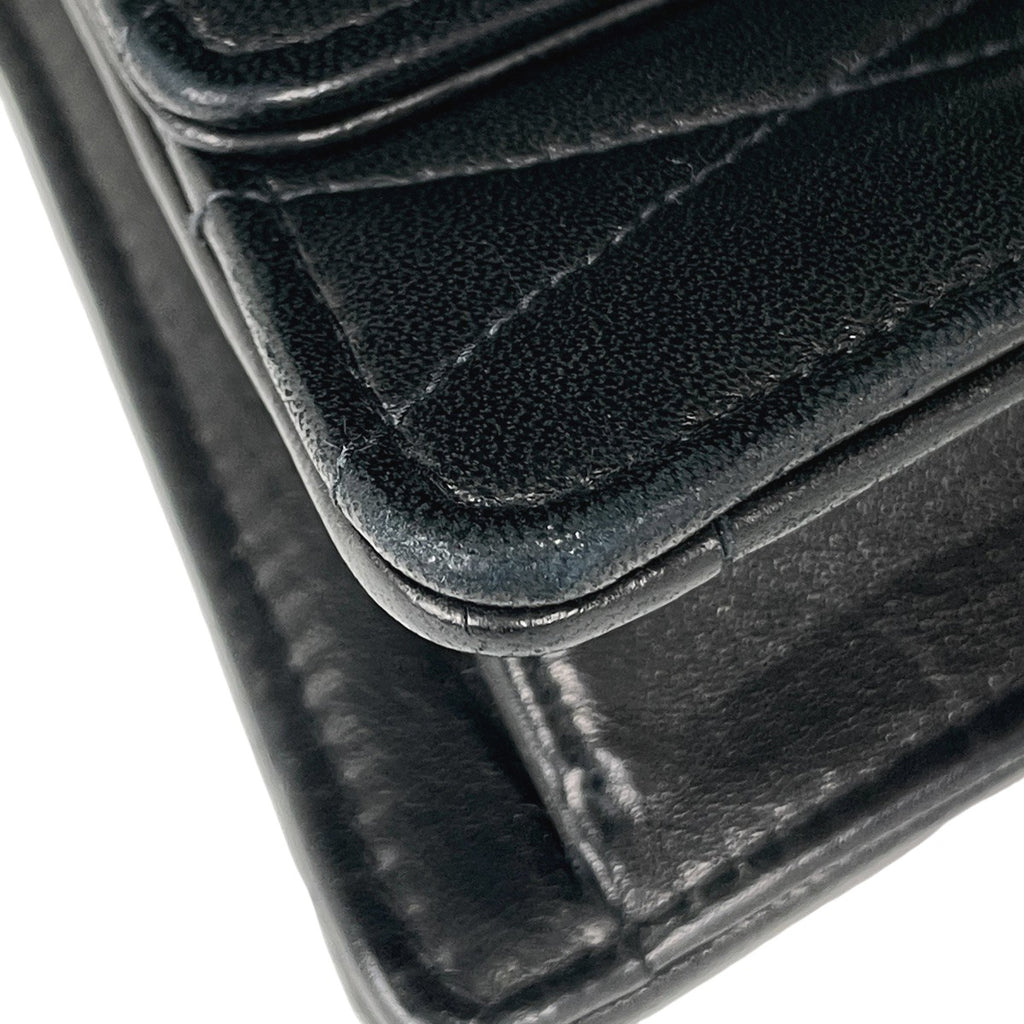 シャネル ココマーク チェーン ショルダーバッグ 斜め掛け ショルダーバッグ レザー ブラック レディース 【中古】brbag