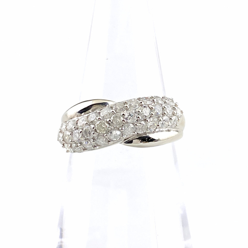 メレダイヤ デザインリング プラチナ 指輪 リング 10号 Pt900 ダイヤモンド レディース 【中古】nbjwl