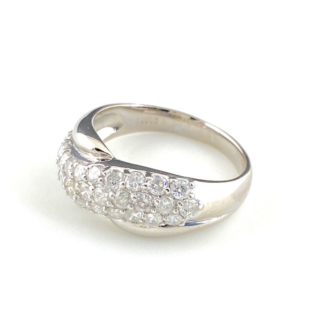 メレダイヤ デザインリング プラチナ 指輪 リング 10号 Pt900 ダイヤモンド レディース 【中古】nbjwl