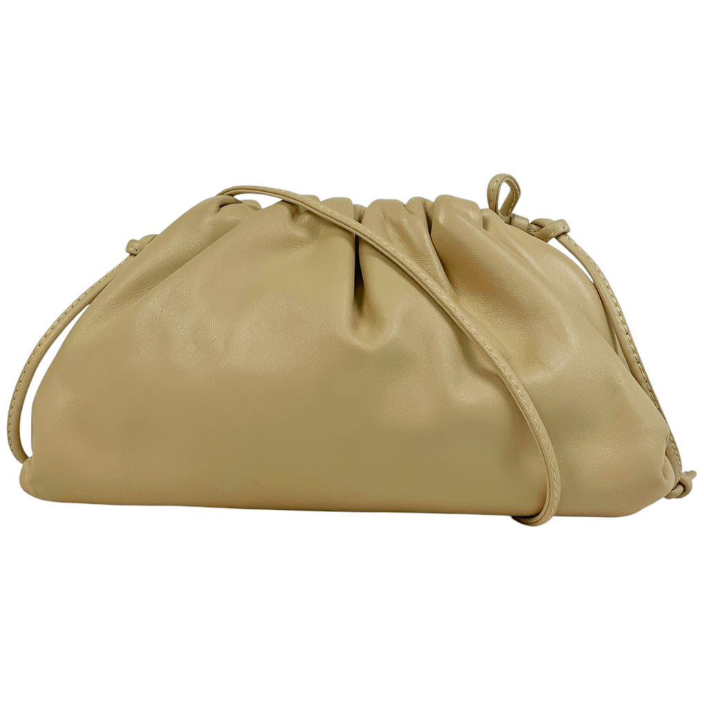 ボッテガヴェネタ ミニ ザ ポーチ ショルダーバッグ がま口 ショルダーバッグ レザー ベージュ レディース 【中古】brbag