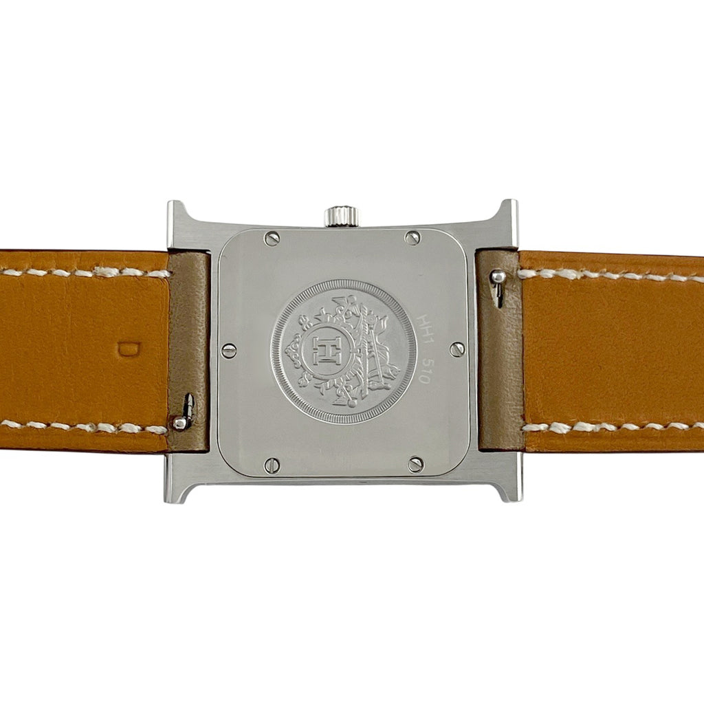 エルメス Hウォッチ HH1.510 腕時計 SS レザー クォーツ ホワイト ユニセックス 【中古】wtcbb