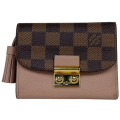 ルイ・ヴィトン ポルトフォイユ クロワゼット コンパクト タッセル 三つ折り財布 ダミエ マグノリア N60208 レディース 【中古】brbag