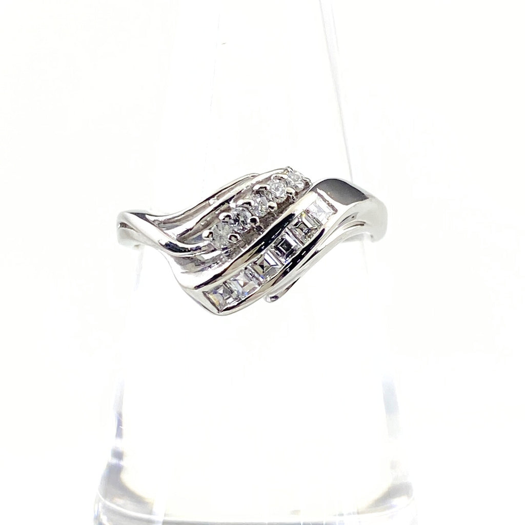 メレダイヤ デザインリング プラチナ 指輪 リング 12.5号 Pt900 ダイヤモンド レディース 【中古】nbjwl