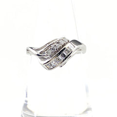 メレダイヤ デザインリング プラチナ 指輪 リング 12.5号 Pt900 ダイヤモンド レディース 【中古】nbjwl