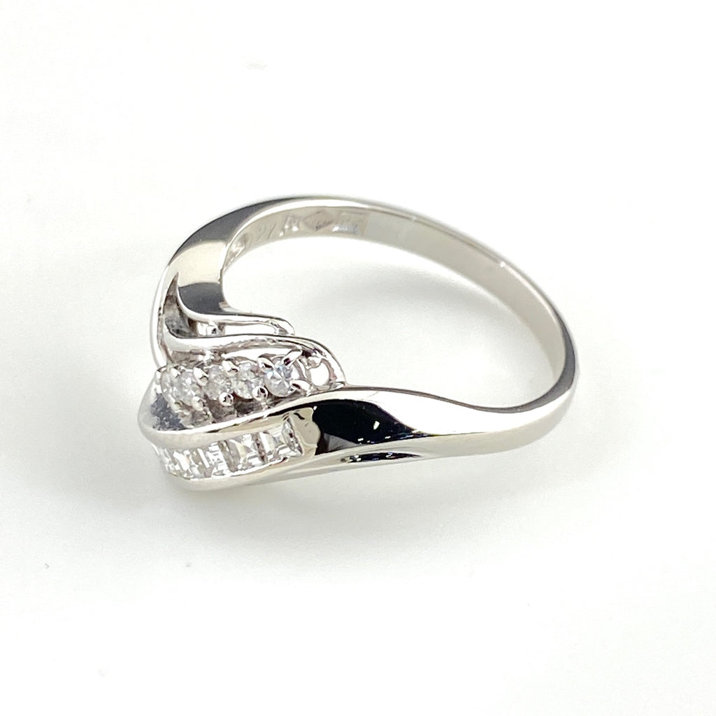 メレダイヤ デザインリング プラチナ 指輪 リング 12.5号 Pt900 ダイヤモンド レディース 【中古】nbjwl