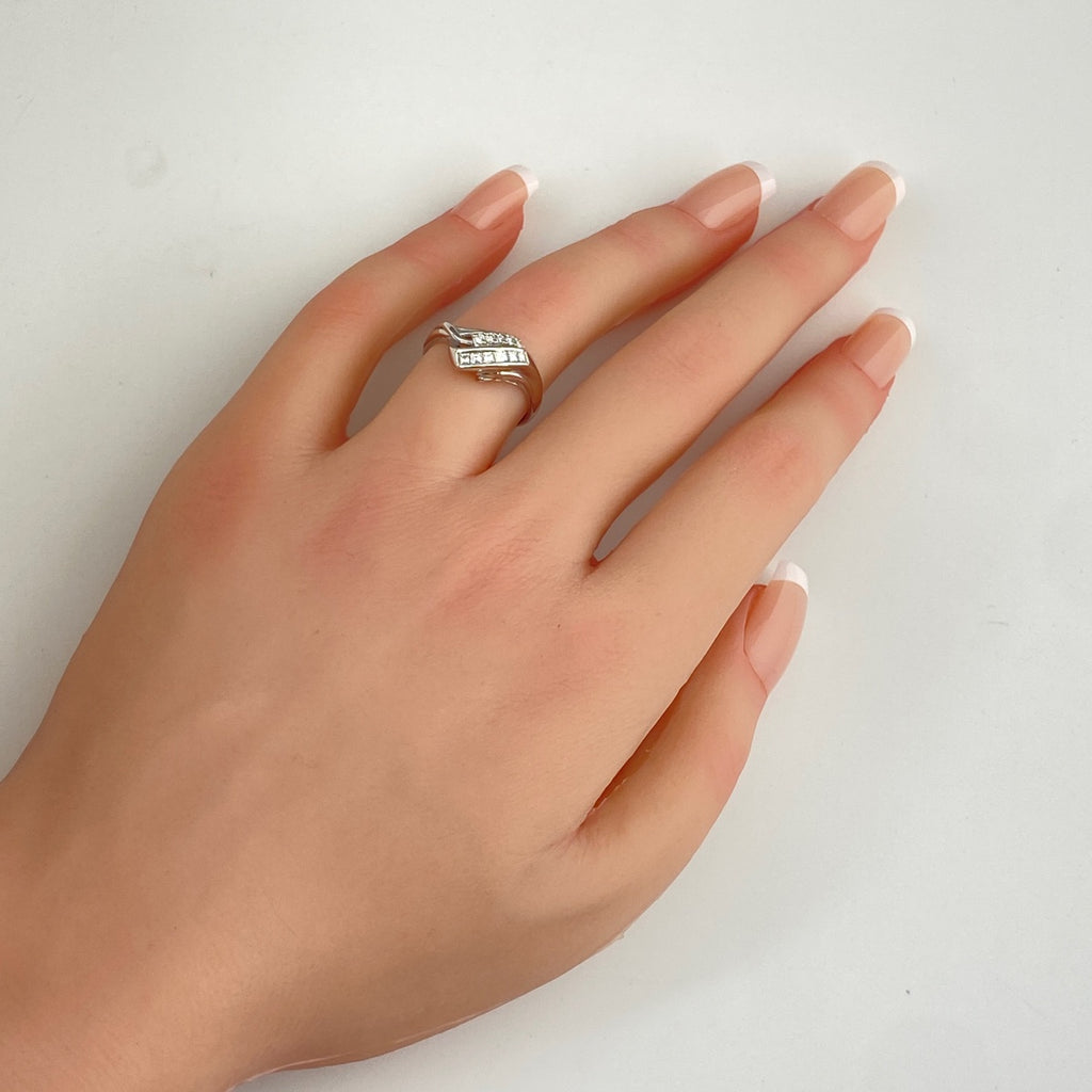 メレダイヤ デザインリング プラチナ 指輪 リング 12.5号 Pt900 ダイヤモンド レディース 【中古】nbjwl