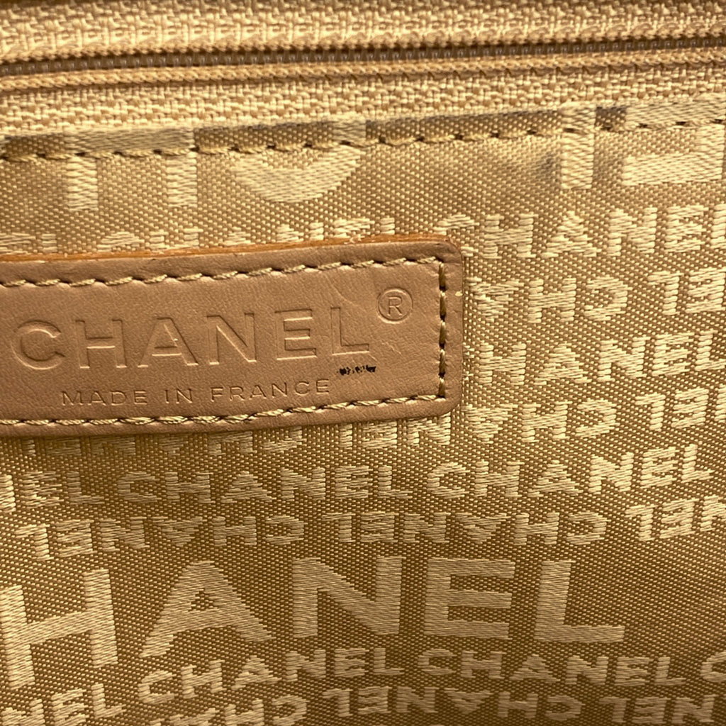 シャネル チョコバー トートバッグ ショルダーバッグ ロゴ トートバッグ レザー ベージュ レディース 【中古】brbag