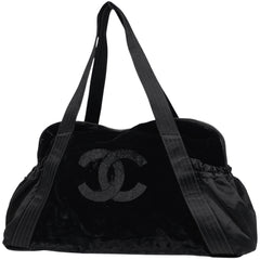 シャネル ココマーク ハンドバッグ ショルダーバッグ ハンドバッグ ベロア ブラック レディース 【中古】brbag