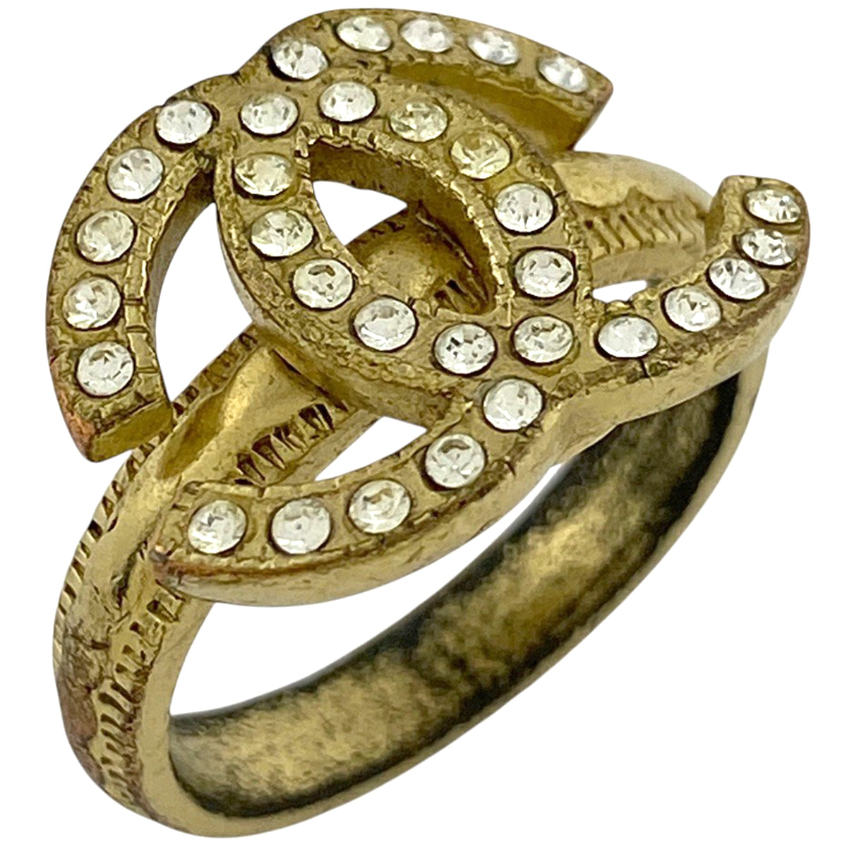 【ゴージャス♪】シャネル ラインストーン CCシルバーリング ☆お手元を華やかに☆【CHANEL】ラインストーンCCシルバーリング
