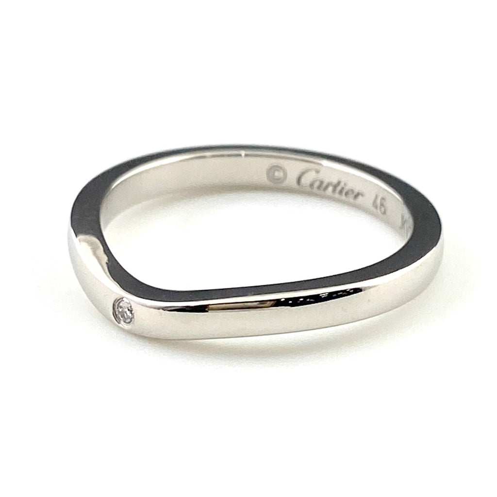 【在庫一掃】 カルティエ バレリーナカーブ リング プラチナ 指輪 ダイヤモンド リング 5.5号 Pt950 ダイヤモンド レディース 【中古】brjwl