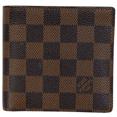 ルイ・ヴィトン ポルトフォイユ マルコ 札入れ 小銭入れ 二つ折り財布 ダミエ ブラウン N61675 メンズ 【中古】brbag
