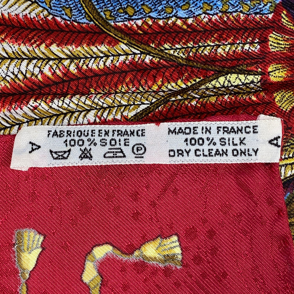エルメス カレ 90 LES FETES DU ROI SOLEIL 太陽王の祝典 スカーフ シルク レッド マルチカラー レディース 【中古】  brbag