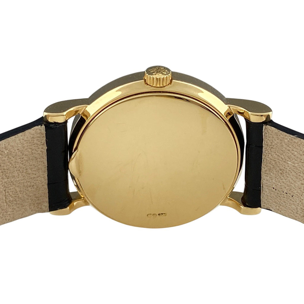 【OH済】パテックフィリップ カラトラバ 4809 腕時計 YG レザー 手巻き ホワイト レディース 【中古】wtcbb