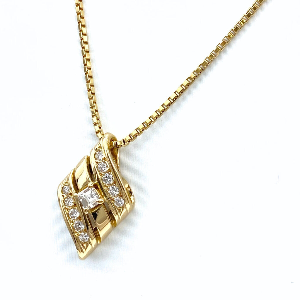ポーラ メレダイヤ デザインネックレス YG イエローゴールド ネックレス 750 ダイヤモンド レディース 【中古】brjwl