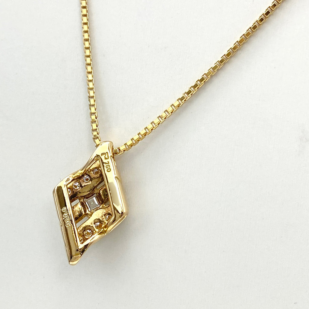 ポーラ メレダイヤ デザインネックレス YG イエローゴールド ネックレス 750 ダイヤモンド レディース 【中古】brjwl