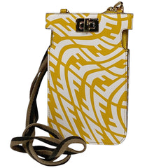 【在庫一掃】 フェンディ ピーカフォン 斜め掛け ショルダーバッグ レザー イエロー 8M0442 レディース 【中古】brbag