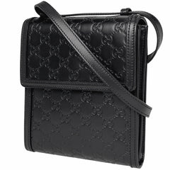 グッチ グッチシマ ショルダーバッグ シグネチャー シマレザー ブラック 779891 レディース 【中古】 brbag