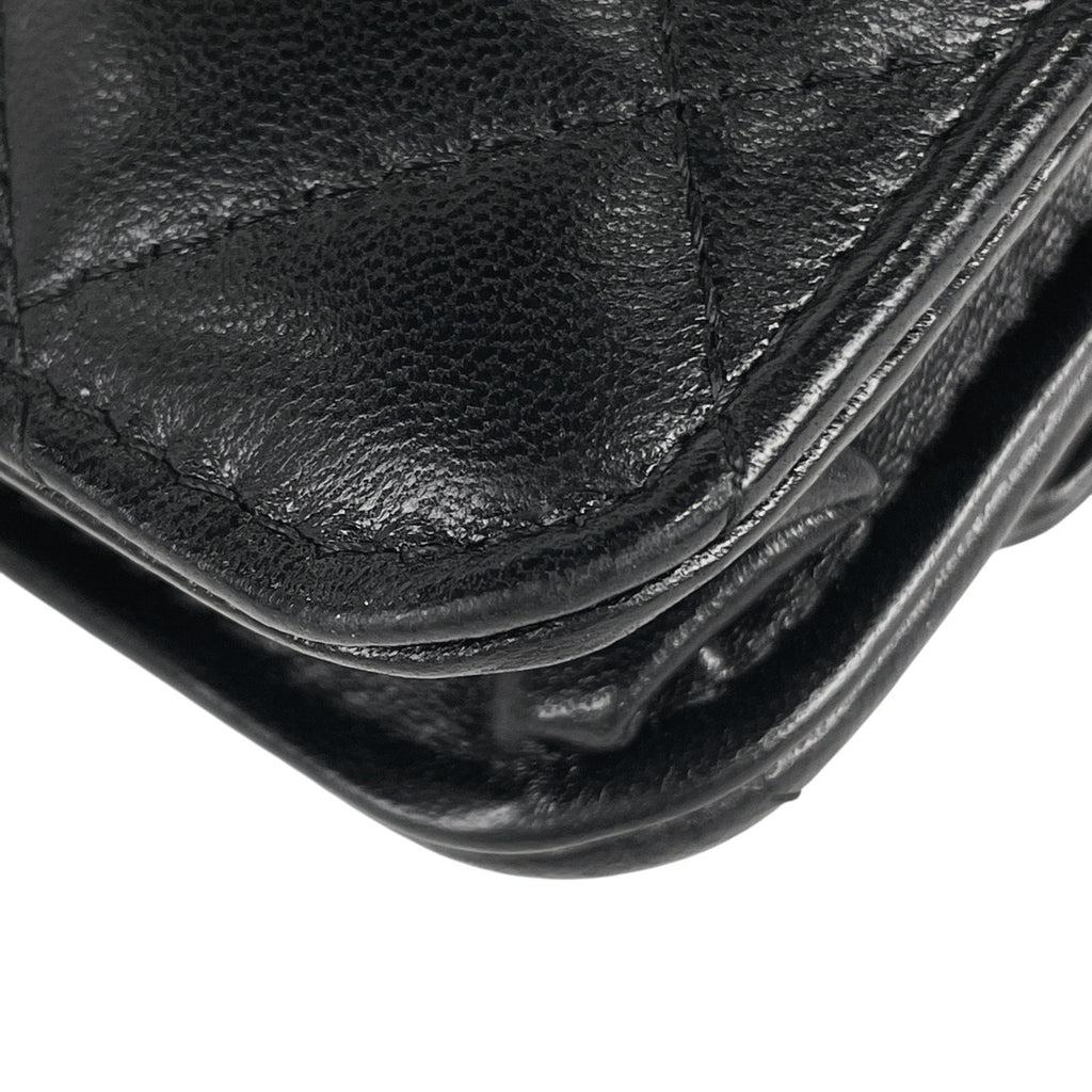 シャネル チェーンウォレット マトラッセ ショルダーバッグ レザー ブラック AP0674 レディース 中古 brbag