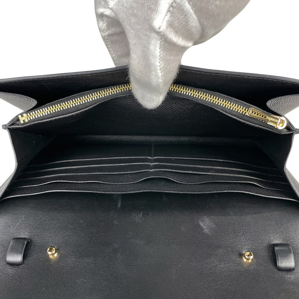 エルメス コンスタンス ロング トゥーゴー長財布 二つ折り 札入れ カード入れ 長財布 ヴォーエプソン ブラック K レディース 【中古】brbag