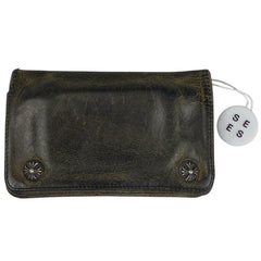 クロムハーツ 1ジップ クロスボタン ウォレット 1ZIP カモフラージュ 二つ折り財布 レザー グリーン メンズ 【中古】brbag
