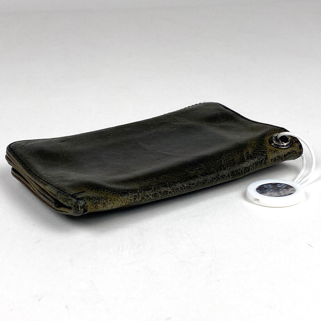 クロムハーツ 1ジップ クロスボタン ウォレット 1ZIP カモフラージュ 二つ折り財布 レザー グリーン メンズ 【中古】brbag