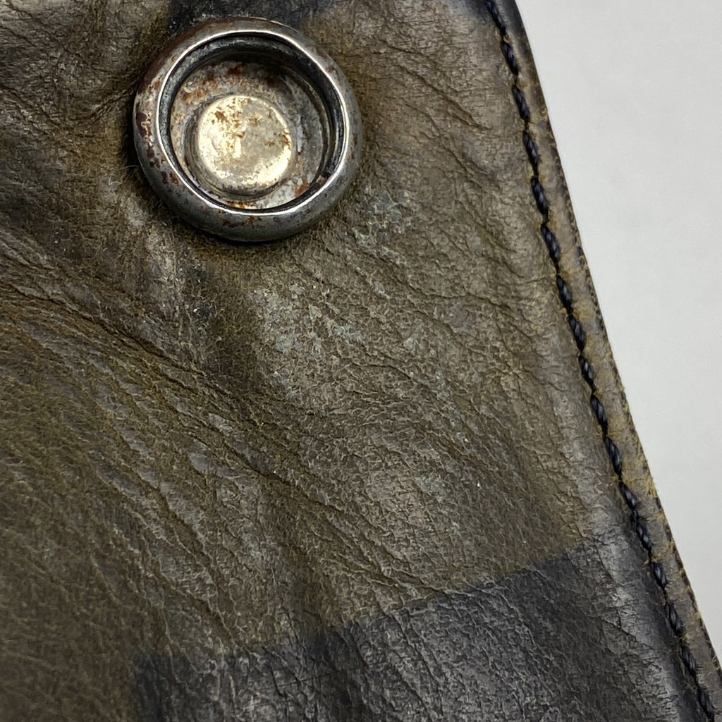 クロムハーツ 1ジップ クロスボタン ウォレット 1ZIP カモフラージュ 二つ折り財布 レザー グリーン メンズ 【中古】brbag
