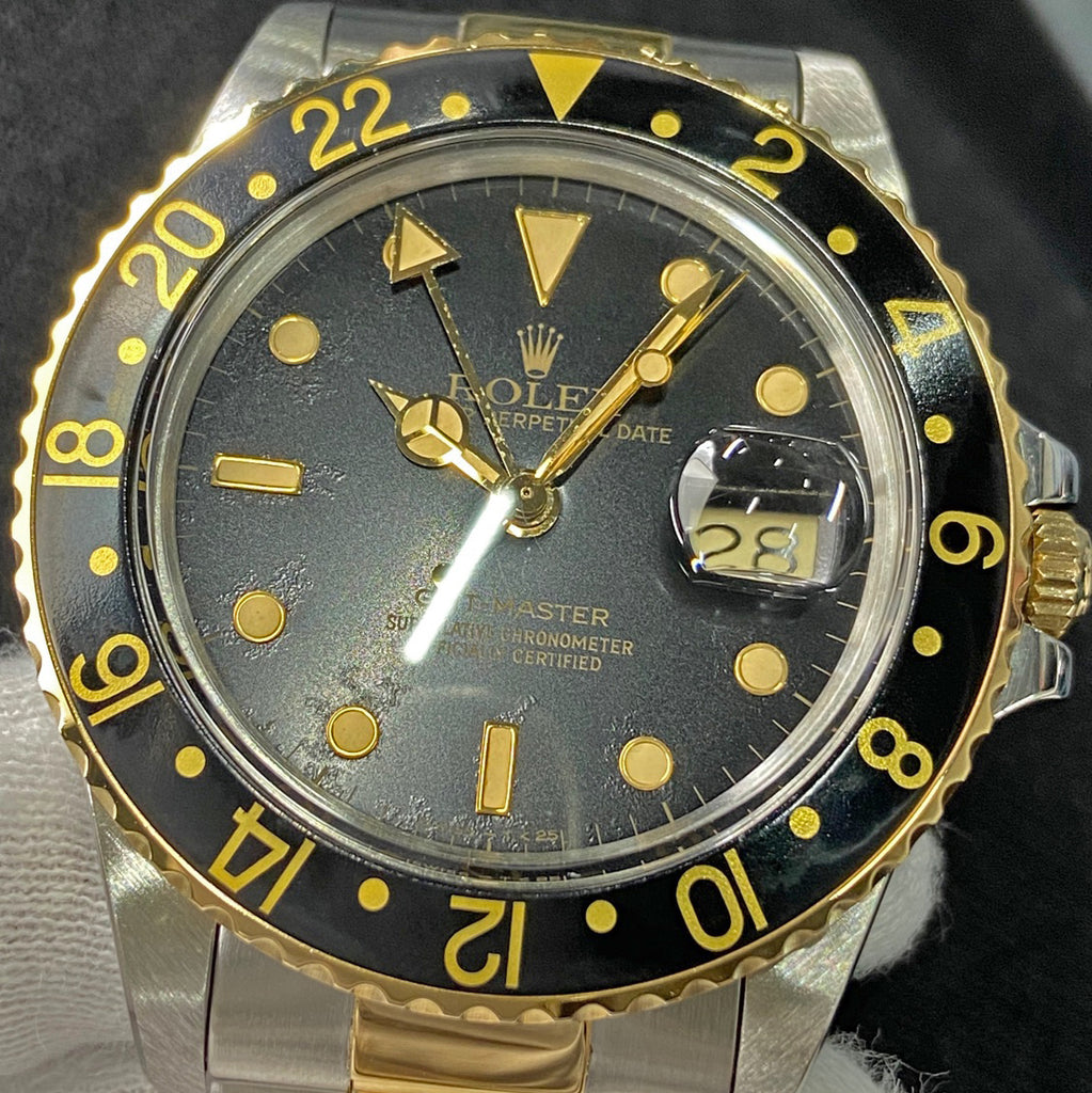 【OH済】ロレックス GMTマスター 16753 腕時計 SS YG 自動巻き ブラック メンズ 【中古】wtcbb