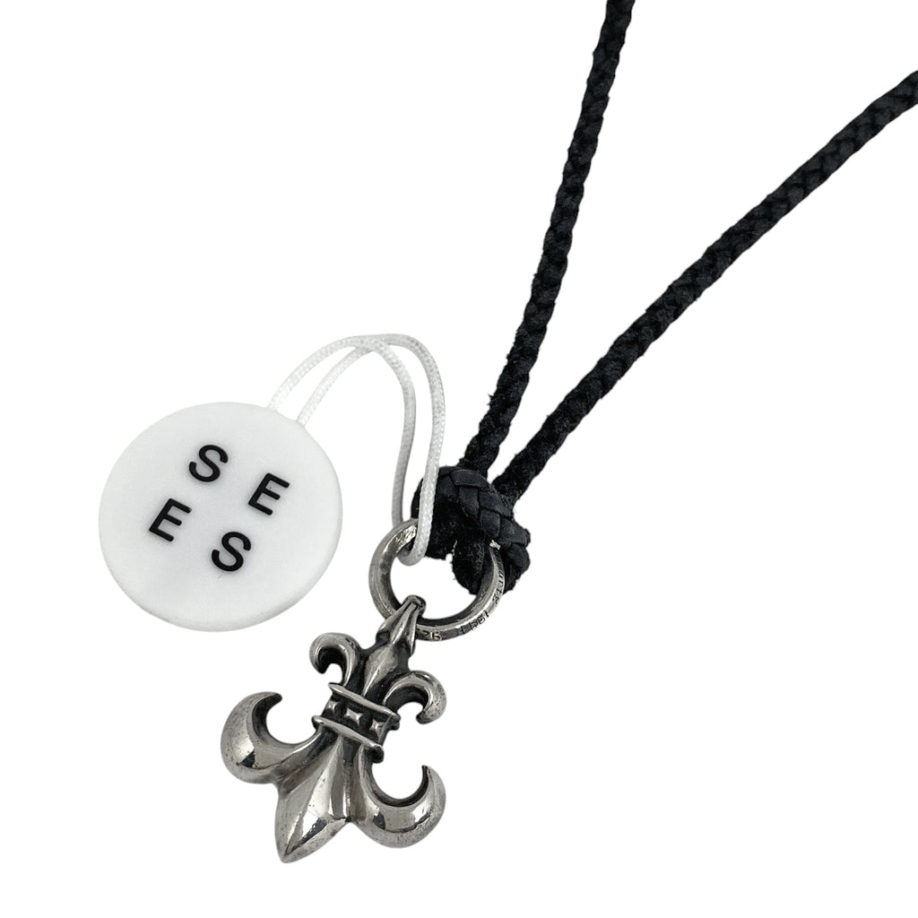 クロムハーツ BSフレア レザー ブレイド ネックレス ペンダントトップ ネックレス シルバー925 レザー シルバー メンズ 【中古】bracc