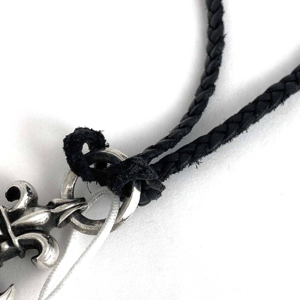 クロムハーツ BSフレア レザー ブレイド ネックレス ペンダントトップ ネックレス シルバー925 レザー シルバー メンズ 【中古】bracc